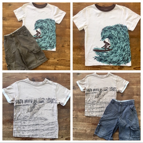 NWT Gymboree Baby Boys SURF CAMP Overalls Shorts 3 6 Surfboard Surfing Beach